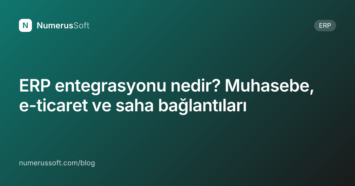 ERP entegrasyonu nedir? Muhasebe, e-ticaret ve saha bağlantıları